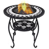alt="Mosaic Fire Pit Table Black and White 68 cm Ceramic"