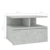 Floating Nightstands 2 pcs Concrete Grey 40x31x27 cm Chipboard