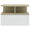 Floating Nightstands 2 pcs White and Sonoma Oak 40x31x27 cm Chipboard