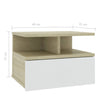 Floating Nightstands 2 pcs White and Sonoma Oak 40x31x27 cm Chipboard