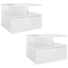 Floating Nightstands 2 pcs High Gloss White 40x31x27 cm Chipboard