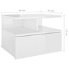 Floating Nightstands 2 pcs High Gloss White 40x31x27 cm Chipboard