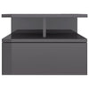 Floating Nightstands 2 pcs High Gloss Grey 40x31x27 cm Chipboard