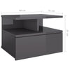 Floating Nightstands 2 pcs High Gloss Grey 40x31x27 cm Chipboard