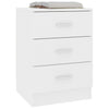 Bedside Cabinet White 38x35x56 cm Chipboard