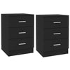 Bedside Cabinets 2 pcs Black 38x35x56 cm Chipboard