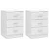 Bedside Cabinets 2 pcs High Gloss White 38x35x56 cm Chipboard