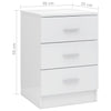 Bedside Cabinets 2 pcs High Gloss White 38x35x56 cm Chipboard