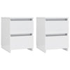Bedside Cabinets 2 pcs High Gloss White 30x30x40 cm Engineered Wood