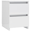 Bedside Cabinets 2 pcs High Gloss White 30x30x40 cm Engineered Wood