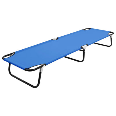 alt="Folding Sun Lounger Blue Steel"