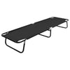 alt="Folding Sun Lounger Black Steel"