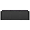 3 Piece Garden Sofa Set with Cushions Poly Rattan Black