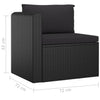 3 Piece Garden Sofa Set with Cushions Poly Rattan Black