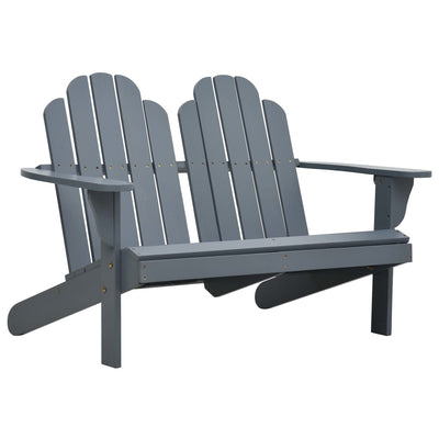 alt="Double Adirondack Chair Wood Grey"