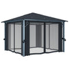 Gazebo with Curtain 300x300 cm Anthracite Aluminium