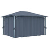 Gazebo with Curtain 400x300 cm Anthracite Aluminium