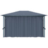 Gazebo with Curtain 400x300 cm Anthracite Aluminium