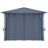 Gazebo with Curtain 400x300 cm Anthracite Aluminium