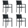 alt="Garden Chairs 4 pcs Black Plastic Rattan Look""