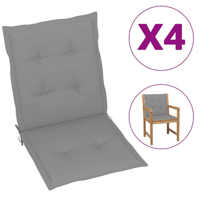 Garden Chair Cushions 4 pcs Grey 100x50x3 cm