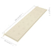 Garden Bench Cushion Cream 200x50x3 cm