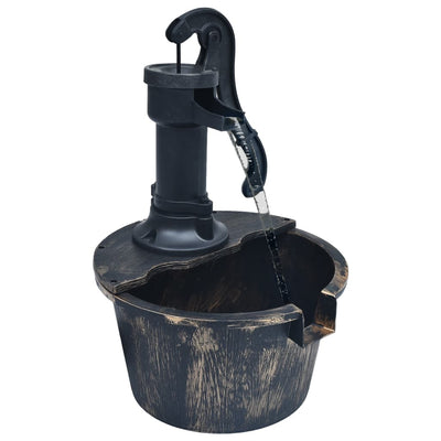 alt="Garden Water Fountain Barrel with Pump"