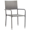 alt="Outdoor Dining Chairs 2 pcs Poly Rattan Grey""