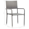 Outdoor Dining Chairs 2 pcs Poly Rattan Grey