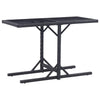 alt="Garden Table Black 110x53x72 cm Glass and Poly Rattan"