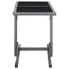 Garden Table Anthracite 110x53x72 cm Glass and Poly Rattan