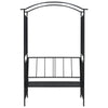 Garden Arch with Bench Black 128x50x207 cm Iron