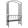 Garden Arch with Bench Black 128x50x207 cm Iron