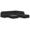 6 Piece Garden Lounge Set Black with Cushions Poly Rattan