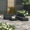 alt="6 Piece Garden Lounge Set Black with Cushions Poly Rattan"