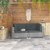 alt="Sectional Corner Chairs 2 pcs with Cushions Poly Rattan Grey"