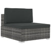 3 Piece Garden Sofa Set with Cushions Poly Rattan Grey