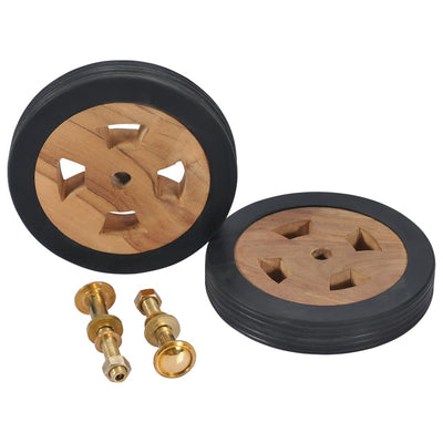alt="Sunlounger Spare Wheels 2 pcs Solid Teak Wood"