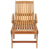 Sun Lounger with Table Solid Teak Wood