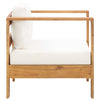 Garden Chair with Cushion Cream Solid Acacia Wood
