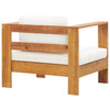 Garden Chair with Cushion Cream Solid Acacia Wood