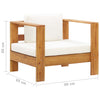 Garden Chair with Cushion Cream Solid Acacia Wood