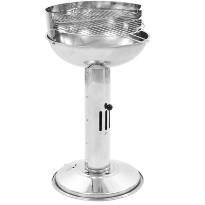 alt="Pedestal Charcoal BBQ Grill Stainless Steel"