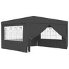 Professional Party Tent with Side Walls 4x4 m Anthracite 90 g/m²