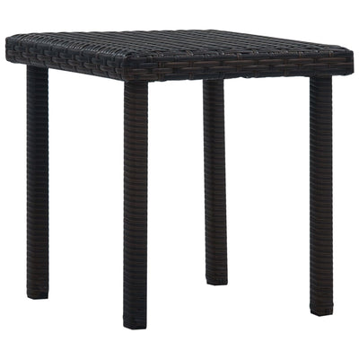alt="Garden Tea Table Brown 40x40x40 cm Poly Rattan"