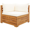 alt="Sectional Corner Sofa 1 pc with Cushions Solid Acacia Wood"