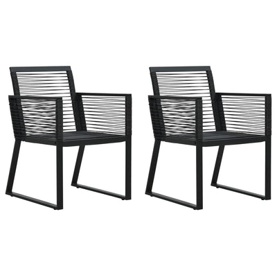 alt="Garden Chairs 2 pcs Black PVC Rattan"