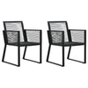 alt="Garden Chairs 2 pcs Black PVC Rattan"