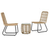 alt="3 Piece Bistro Set Poly Rattan Oak""