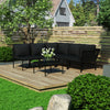 alt="6 Piece Garden Lounge Set with Cushions Black PVC"